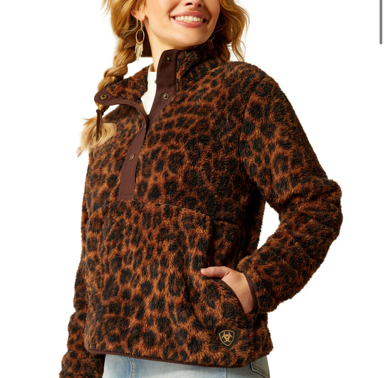 Ariat Berber Snap Front Sweatshirt Lila Leopard- 3009