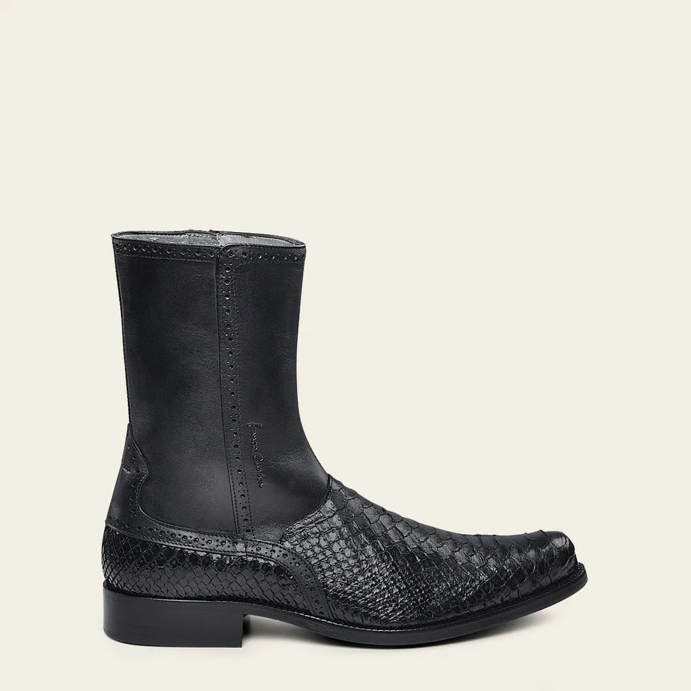 FRANCO CUADRA PYTHON TERNERA INCA BLACK SHORT BOOT