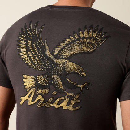 ARIAT MENS STITCHED EAGLE SS TSHRT VINTAGE BLACK 10079382