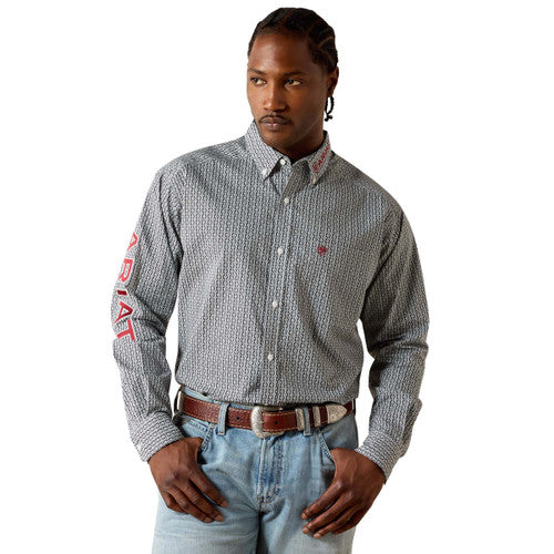 ARIAT MEN TEAM WARD LS SHRT BLACK/ RED 10071716