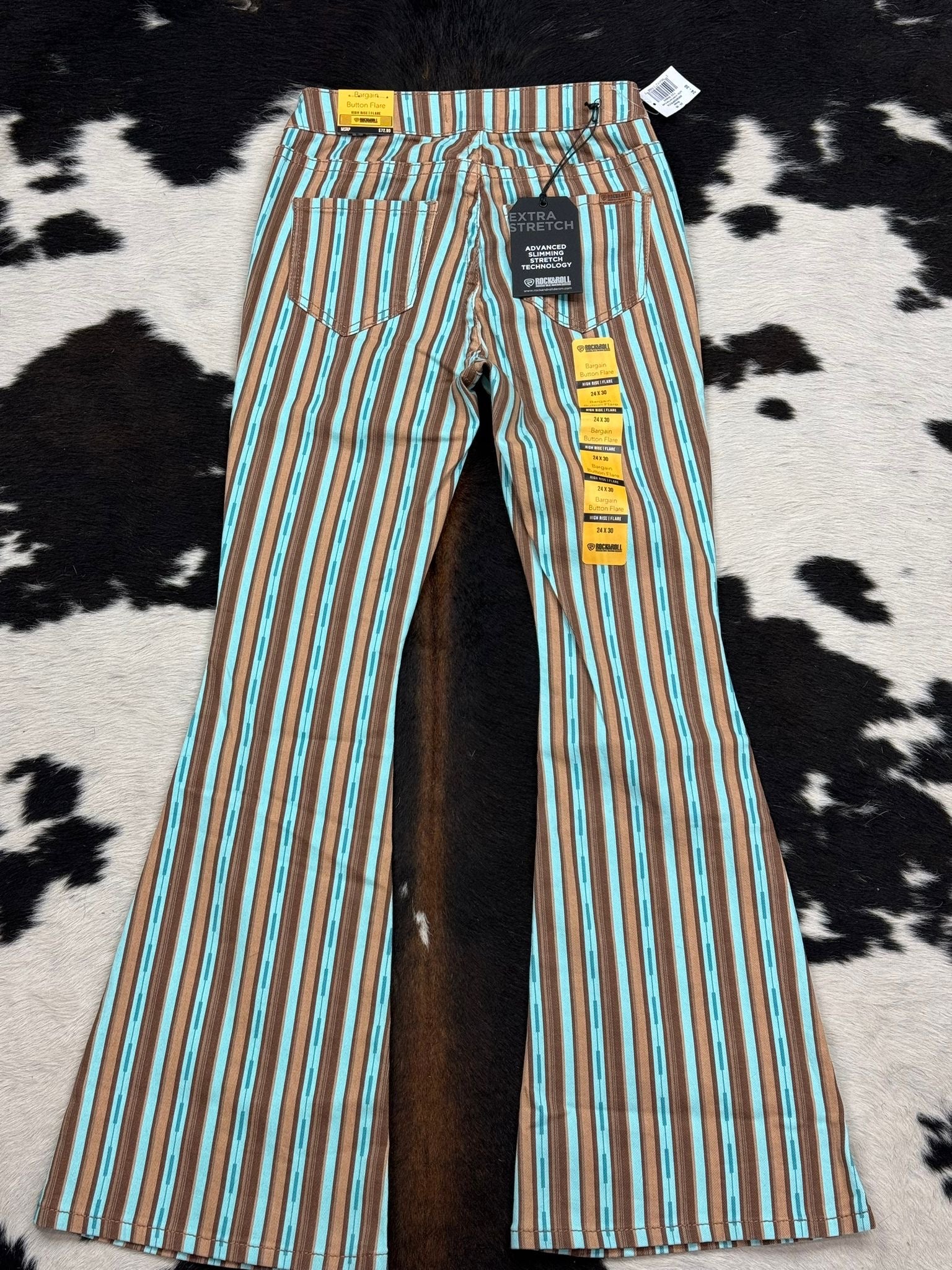 ROCK&ROLL BROWN AZTEC STRIPE BUTTON FLARE