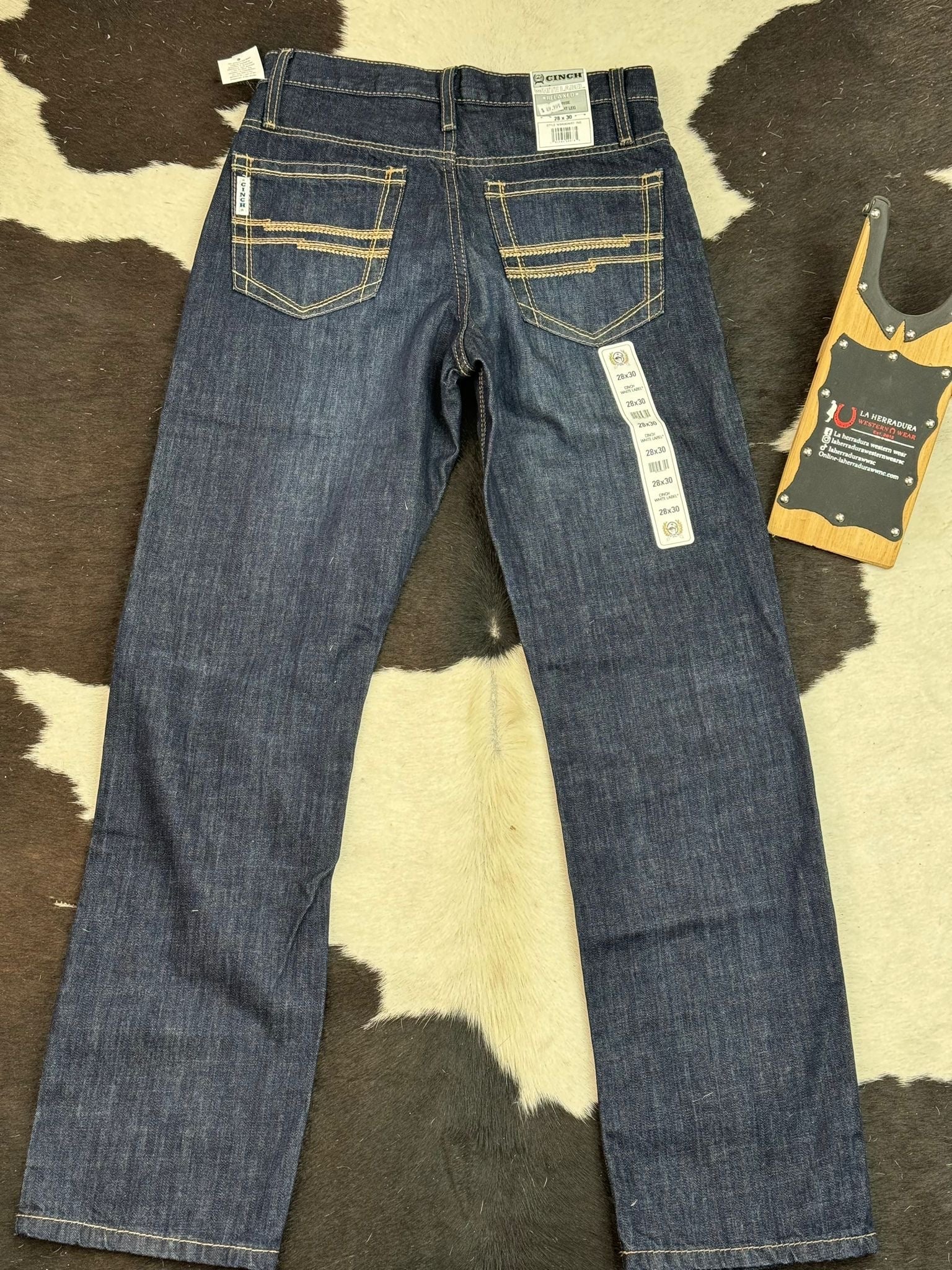 CINCH JEAN WHITE LABEL DARK WASH INDIGO RELAXED STRAIGHT LEG