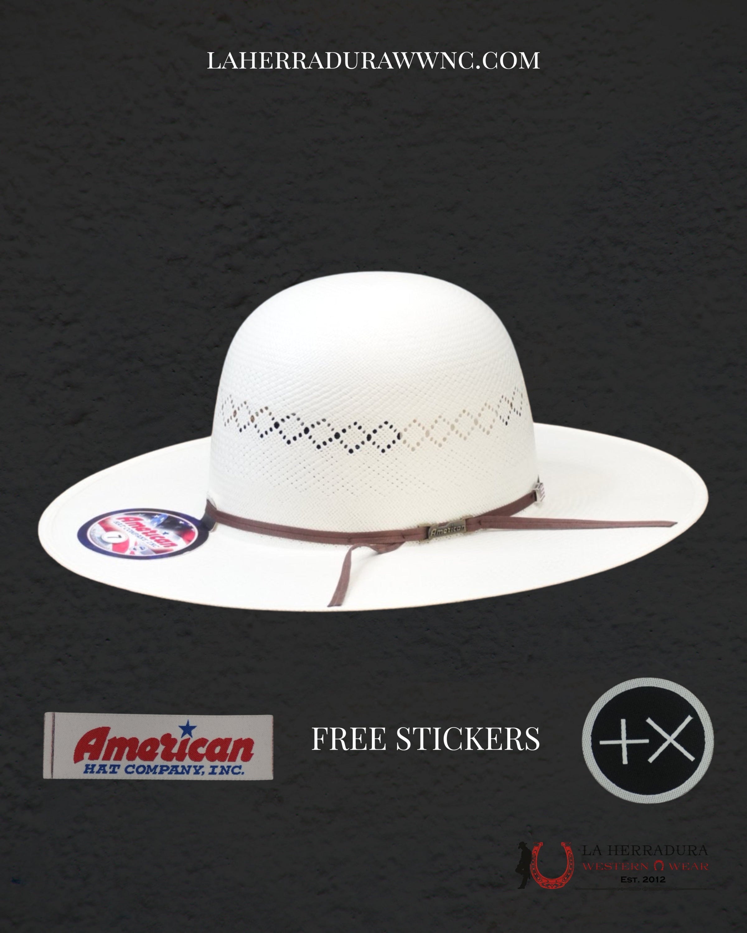 AMERICAN HAT OPEN CROWN STRAW HAT STYLE 8400 TEJANA