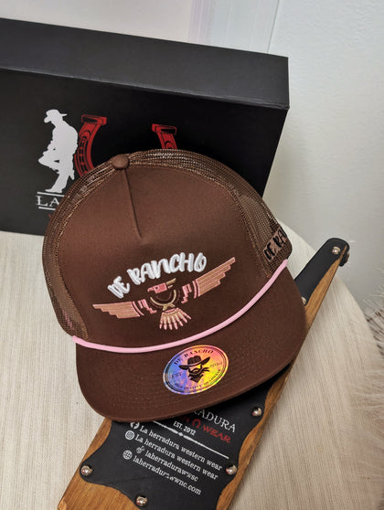DE RANCHO HATS SNAPBACK BROWN WITH PINK