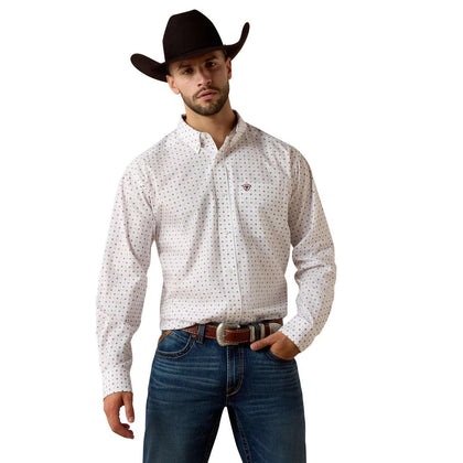 ARIAT MENS WF WAVERLY LS SHRT WHITE GEO PRINT - 10073681