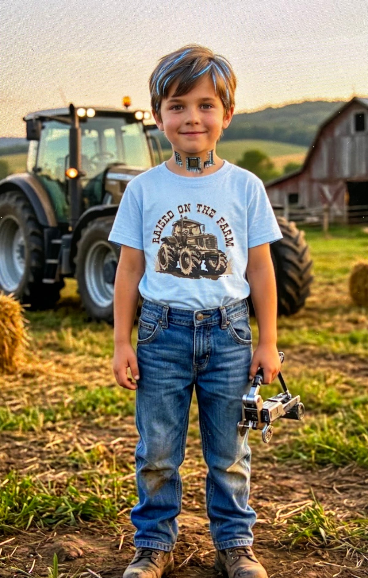 CAMISETA CINCH DE MANGA CORTA PARA NIÑO AZUL CLARO - MTT7671111