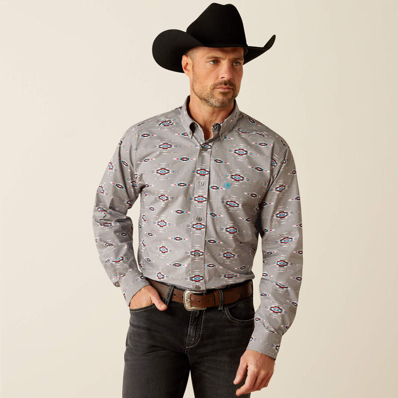 Ariat Jarrod Long Sleeve Shirt Grey Classic Fit - 3896