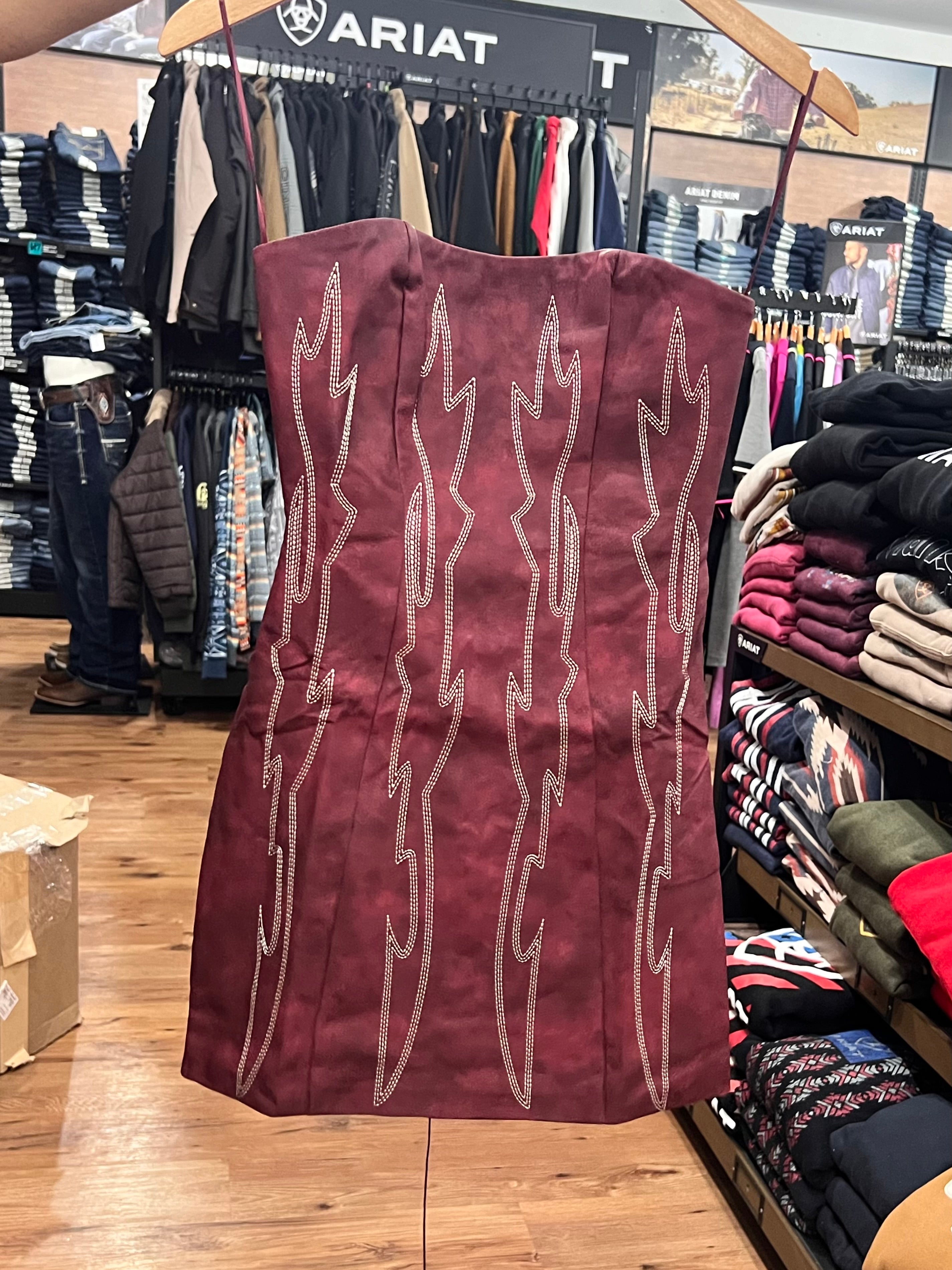 TICTOC BURGUNDY MINI DRESS