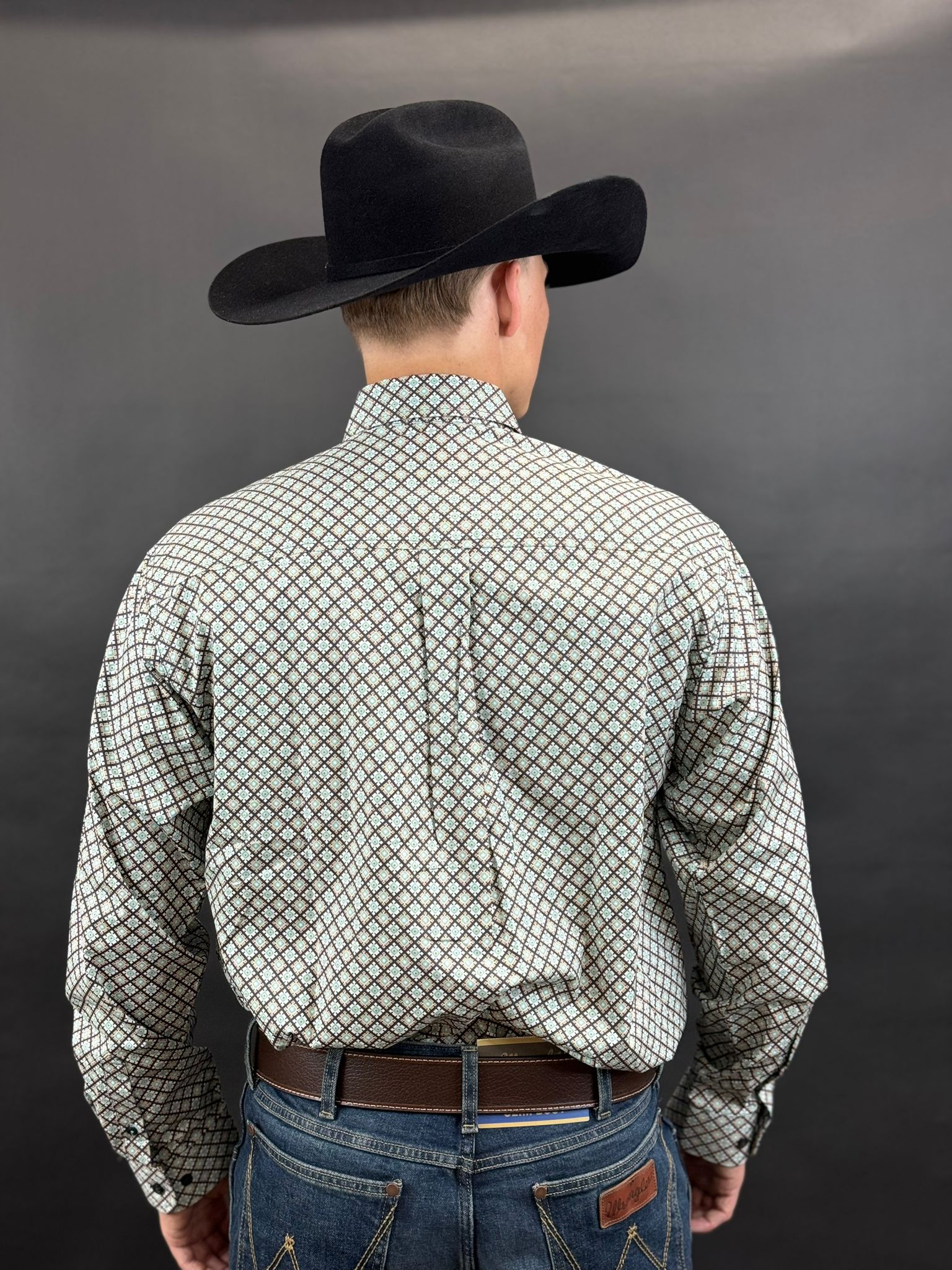 CINCH CHARCOAL MINT LONG SLEEVE SHIRT