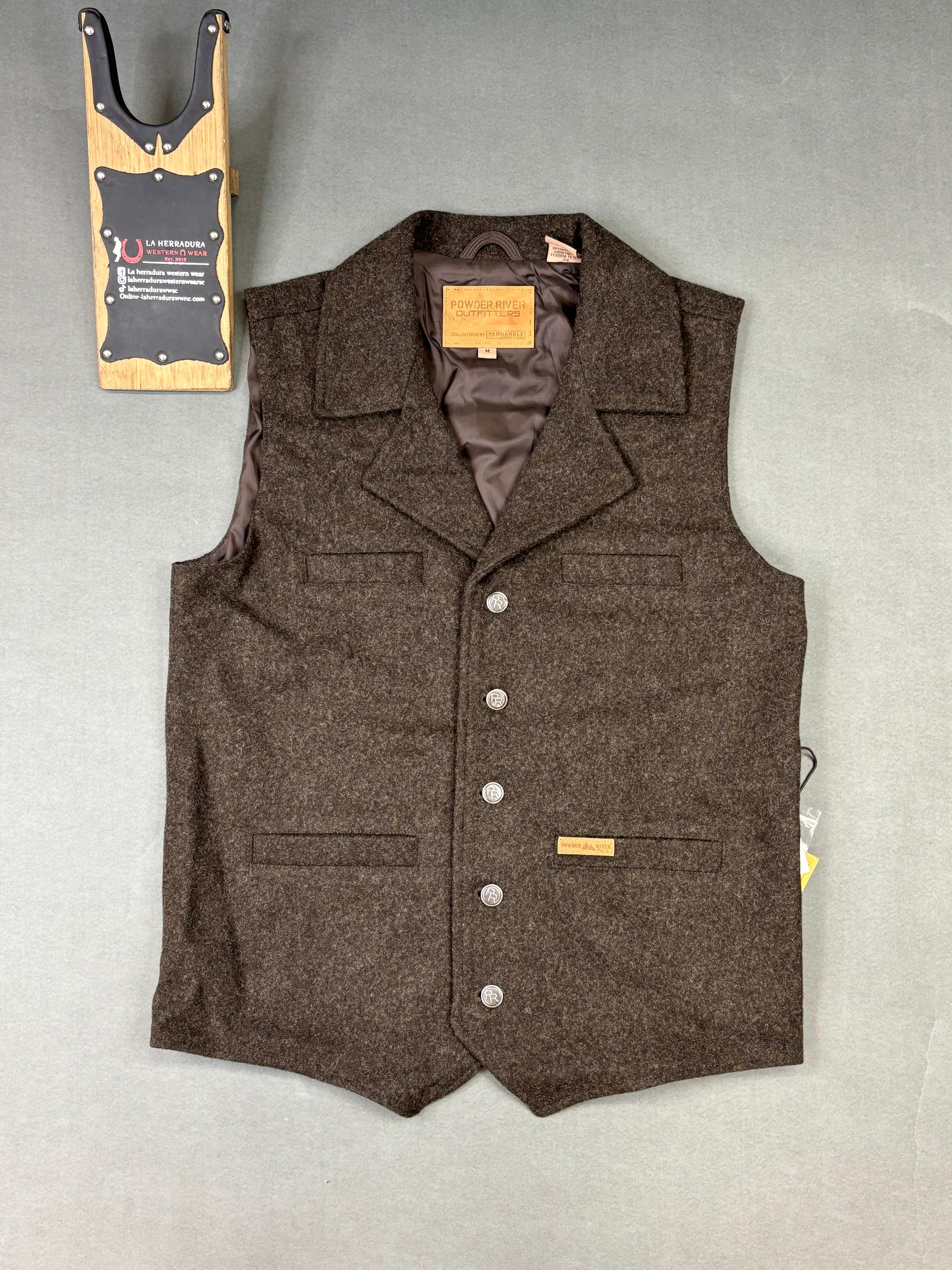 PANHANDLE DARK BROWN SOLID MONTANA VEST