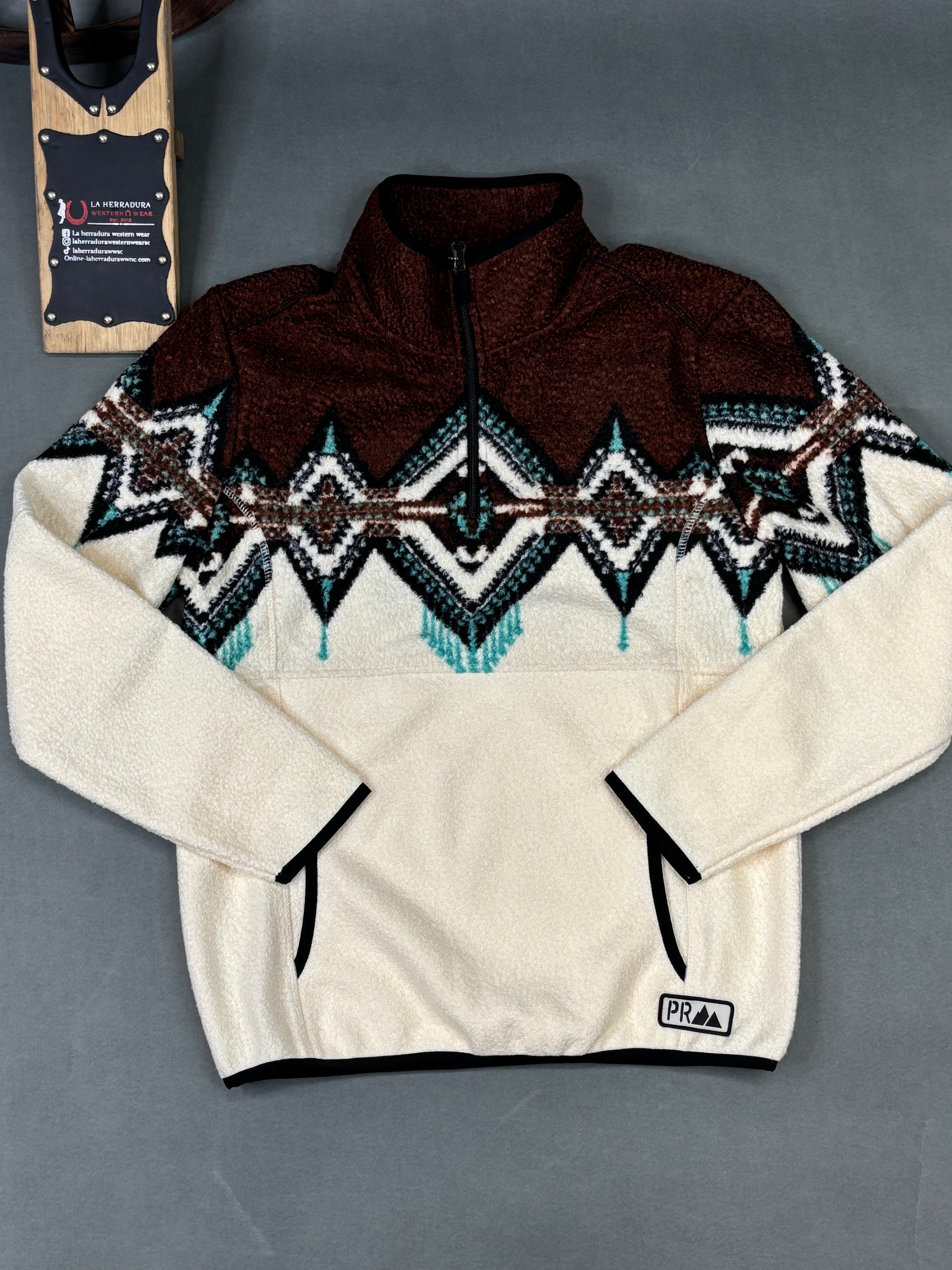 PANHANDLE DARK BROWN BORDER BERBER PULLOVER