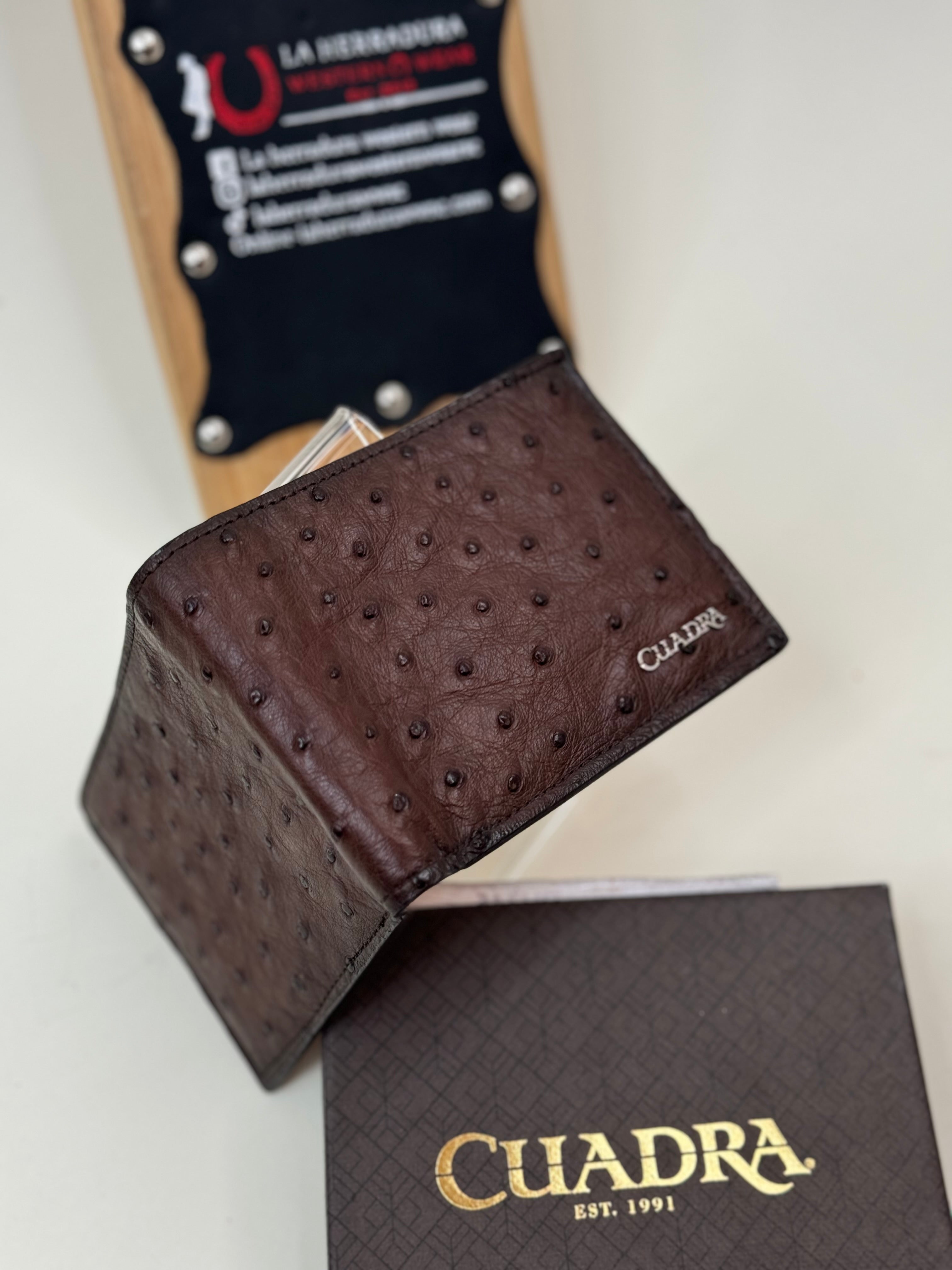 CUADRA EXOTIC OSTRICH BROWN WALLET