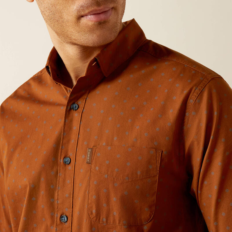 Ariat Mickey Modern Fit Long Sleeve Shirt Brown - 4062