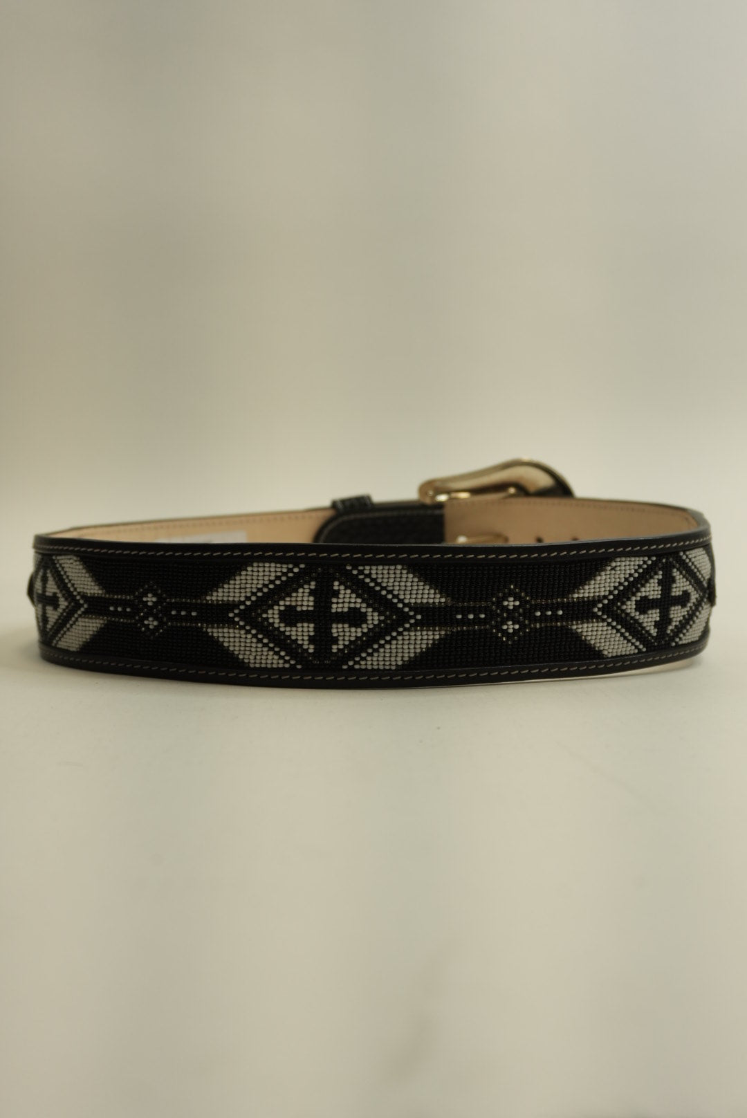 LA HERRADURA BELT 2 INCH AZTEC BLACK/WHITE NEW DESIGN