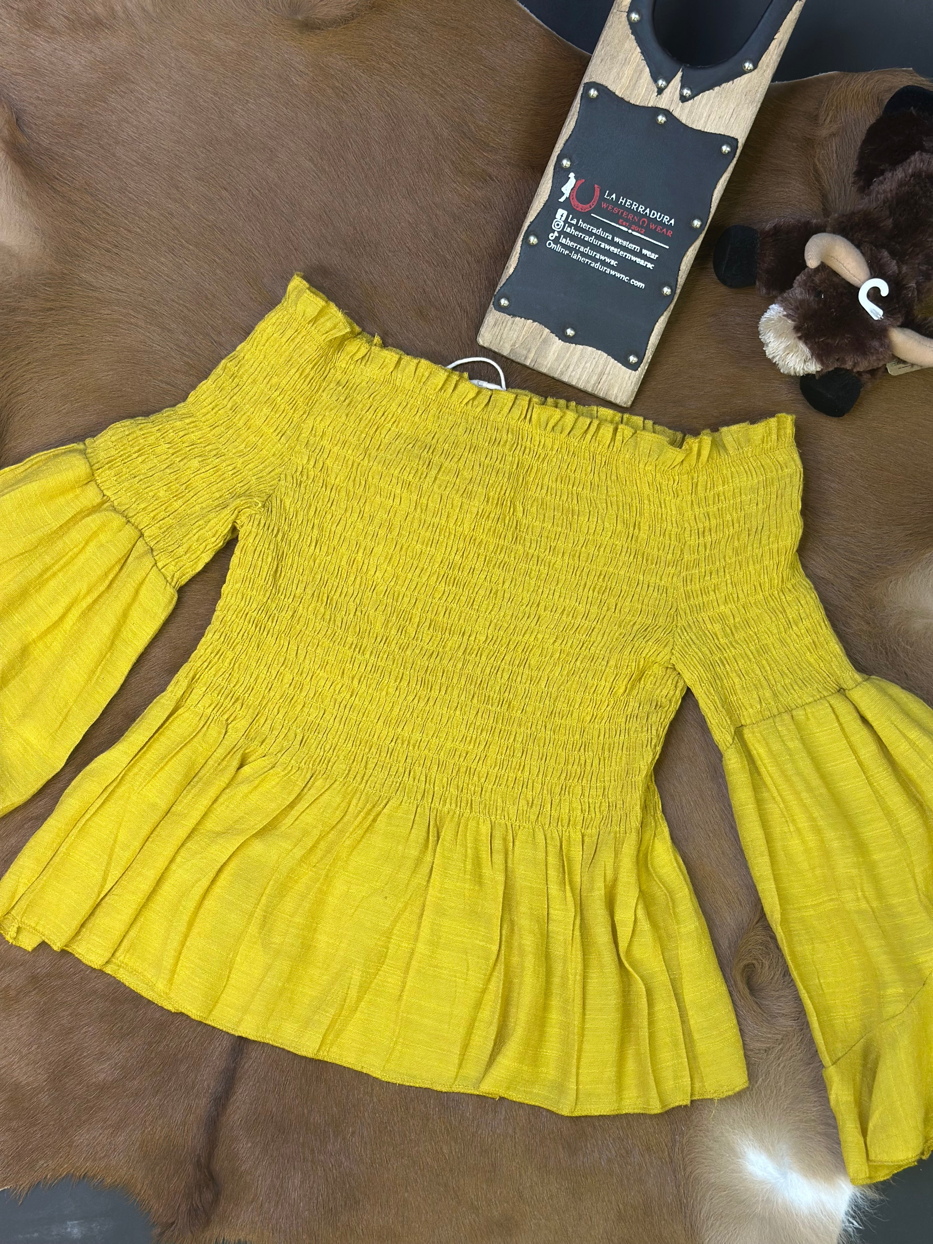 FASHION EXPRESS WOMEN BLOUSE MUSTARD T7011