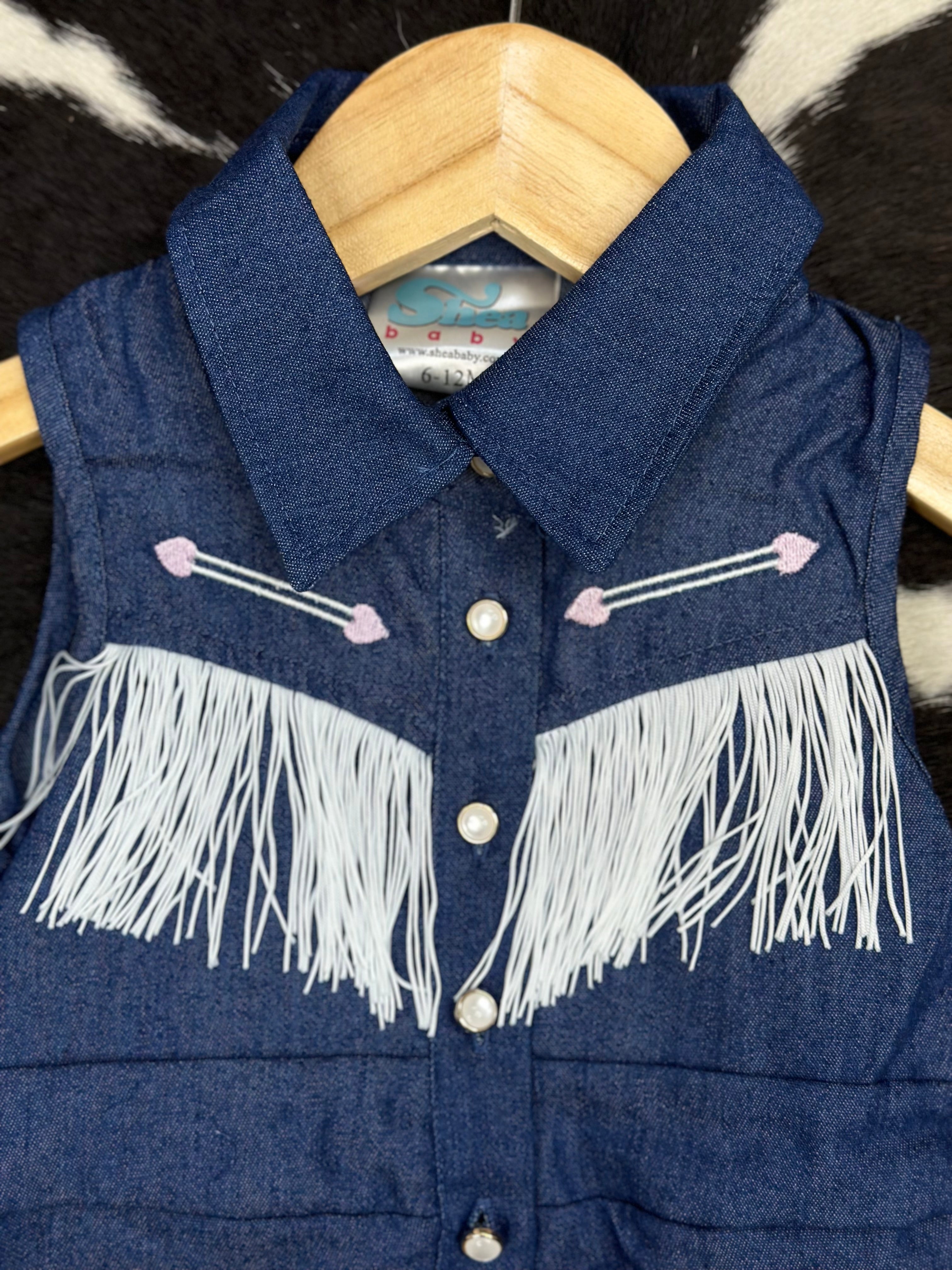 SHEA BABY DENIM VINTAGE ROMPER