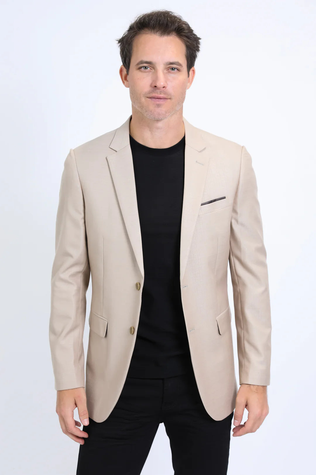 PLATINI MENS MODERN FIT KHAKI BLAZER -BLZ10532