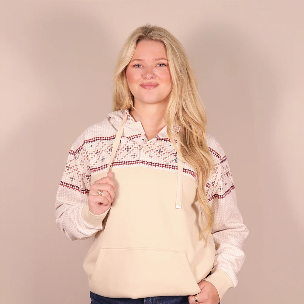 SUDADERA CON CAPUCHA PARA MUJER HOOEY COLOR CREMA HH2602CRPR