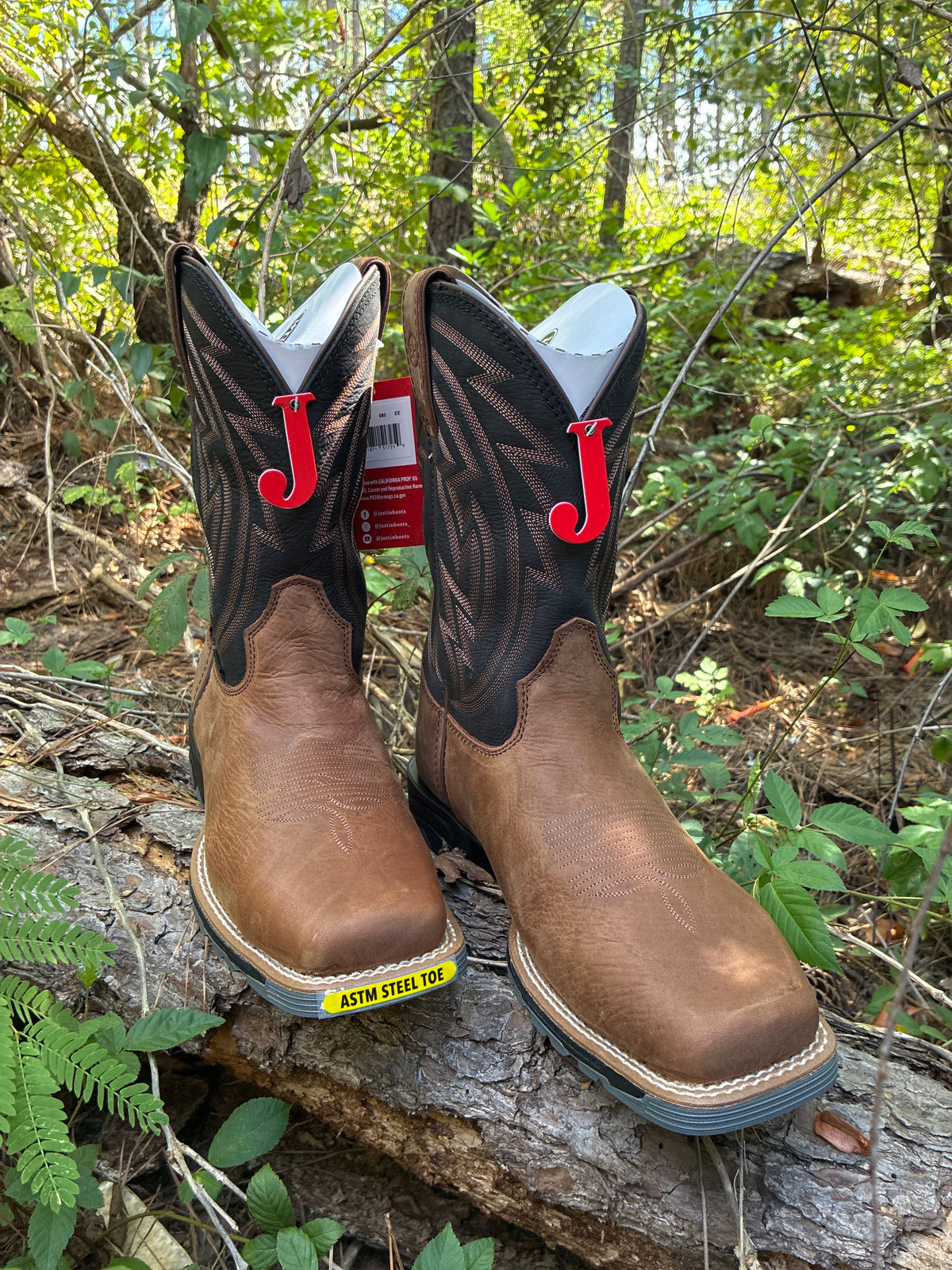JUSTIN MENS STEEL TOE WORK BOOT LYTLE BARNWOOD COWHIDE #MV4591