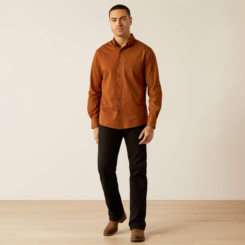 Ariat Mickey Modern Fit Long Sleeve Shirt Brown - 4062