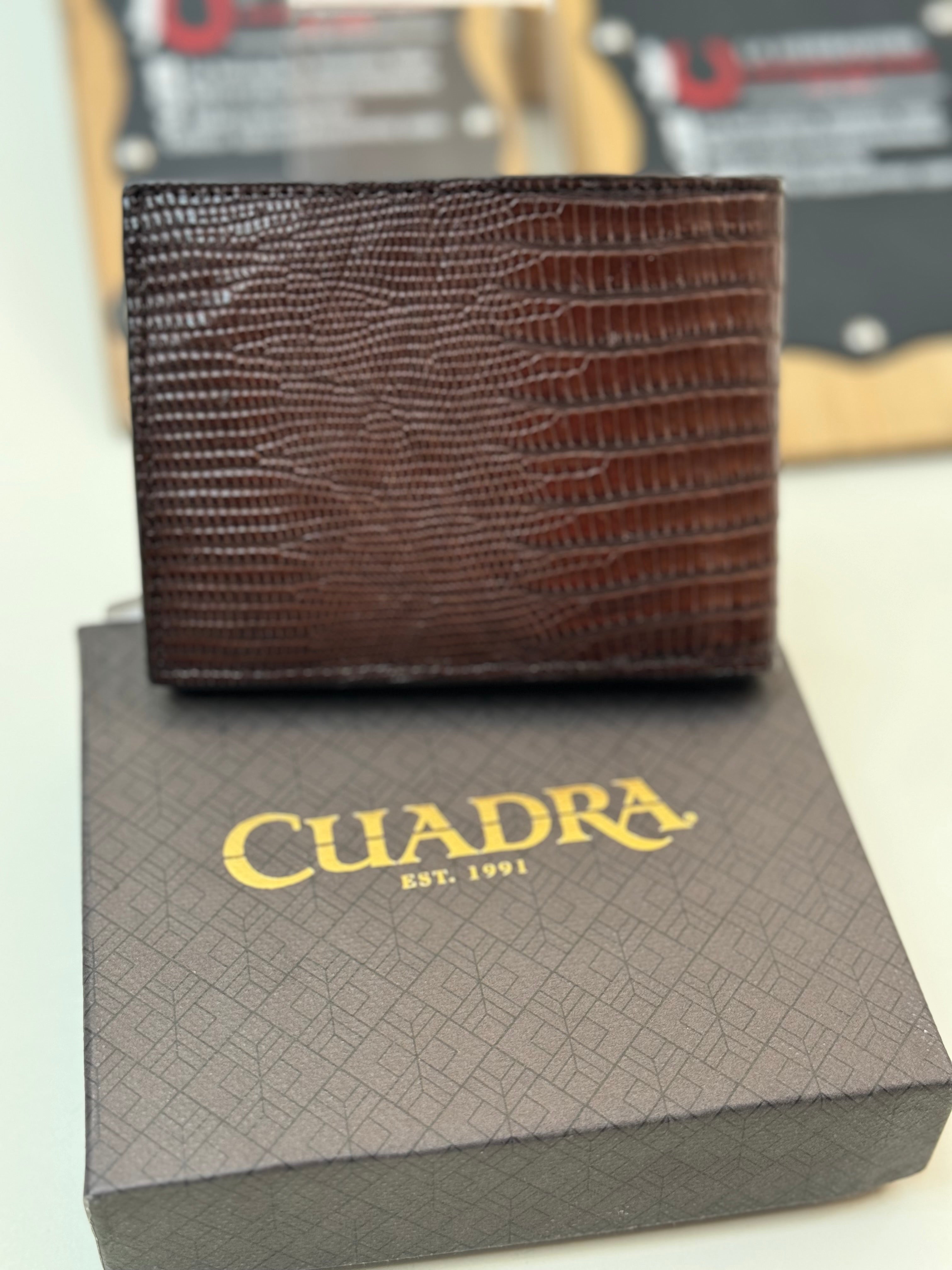 CUADRA EXOTIC LIZARD TEJU BROWN WALLET