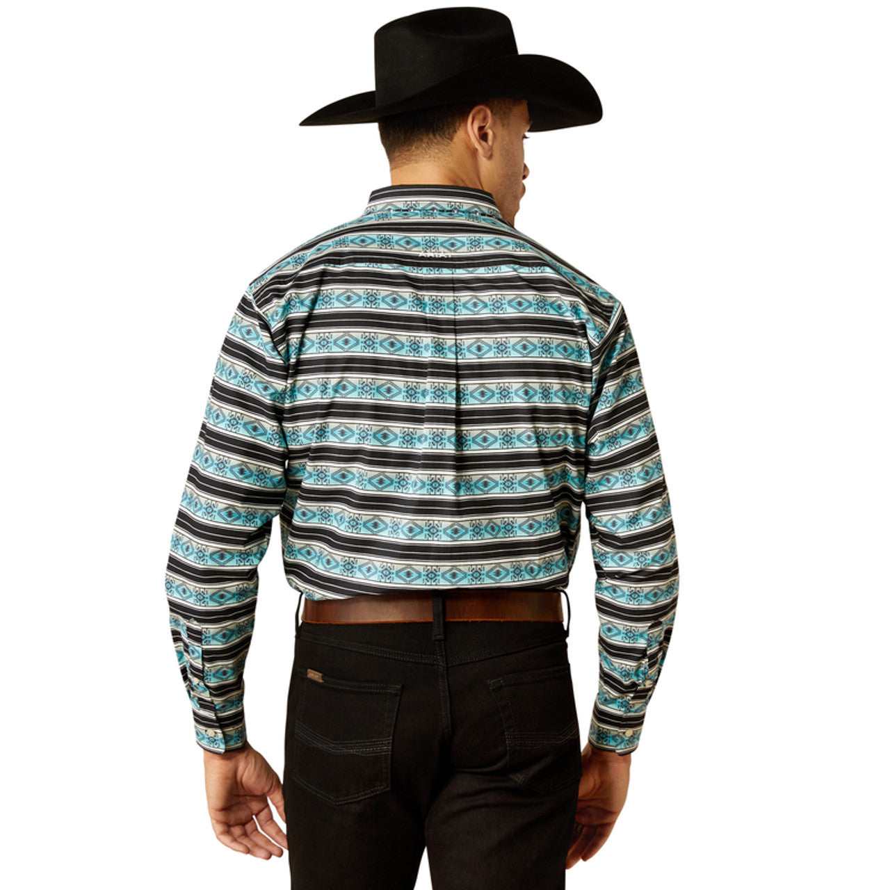 Ariat Team Osborne Long Sleeve Shirt Turquoise/White Classic Fit - 4054