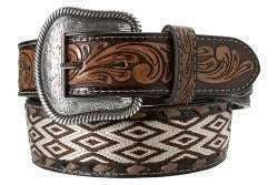 NOCONA MENS DIAMOND EMBED BELT BROWN N210010202