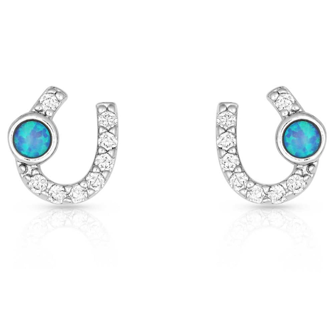 Montana Silversmith mini CzHs &opal earring