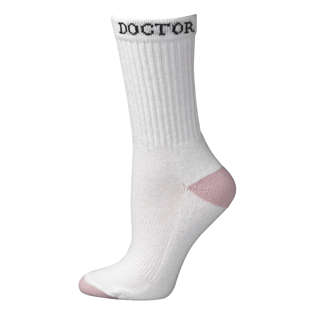 BOOT DOCTOR WOMENS WHITE & PINK SUPER CREW BOOT SOCKS - 0496805-L