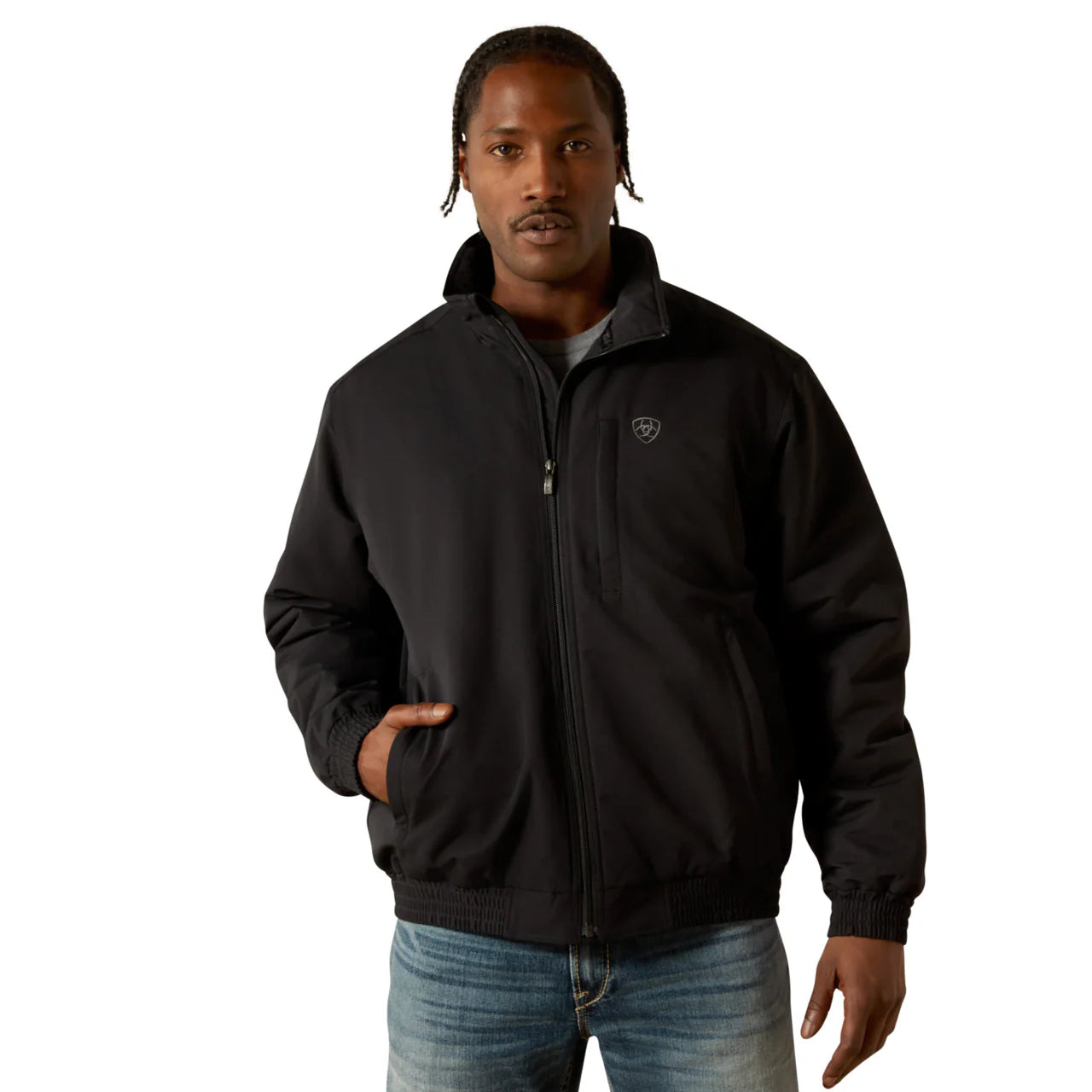 ARIAT MENS FIELD INSULATED BLACK ZIP JACKET 10062514