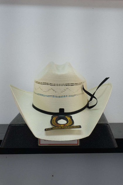 SOMBRERO HERRADURA DE PAJA FORMA MALBORO 2 BANDAS ZIGZAG