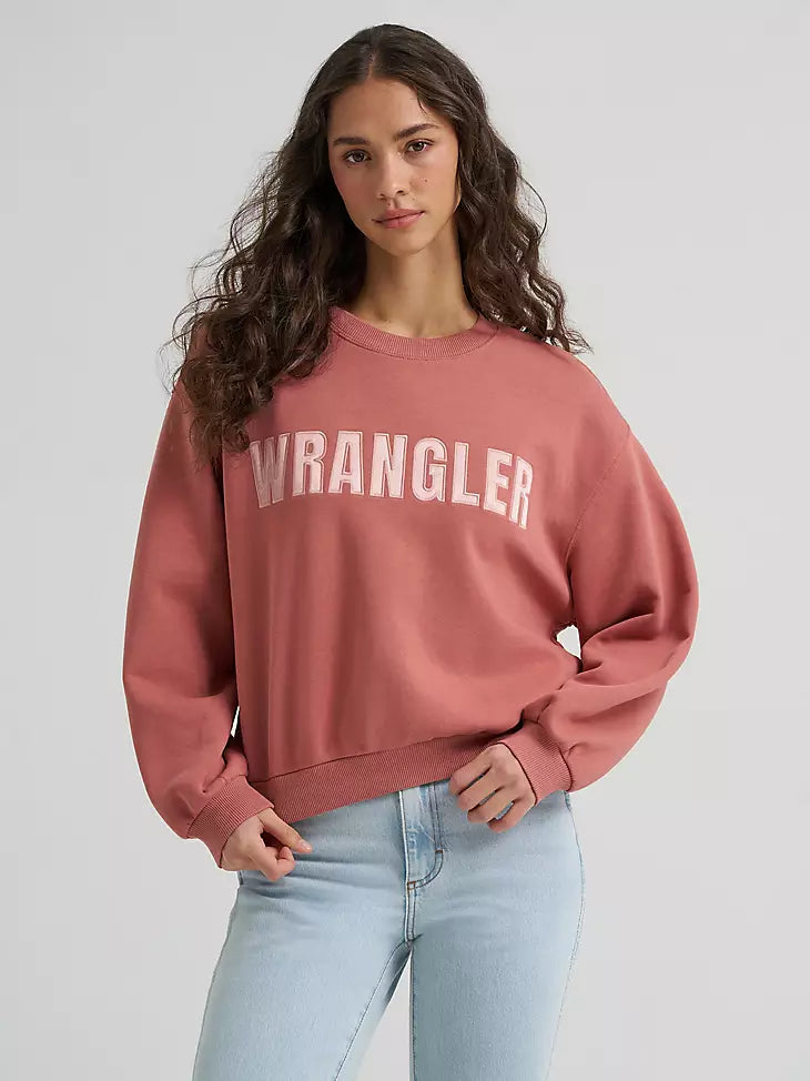WOMEN'S WRANGLER LOGO CANYON CREW PULLOVER- 112380254