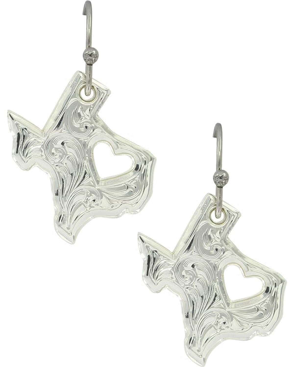 PENDIENTES MONTANA SILVERSMITH MI CORAZÓN PERTENECE A TX ER2370TX