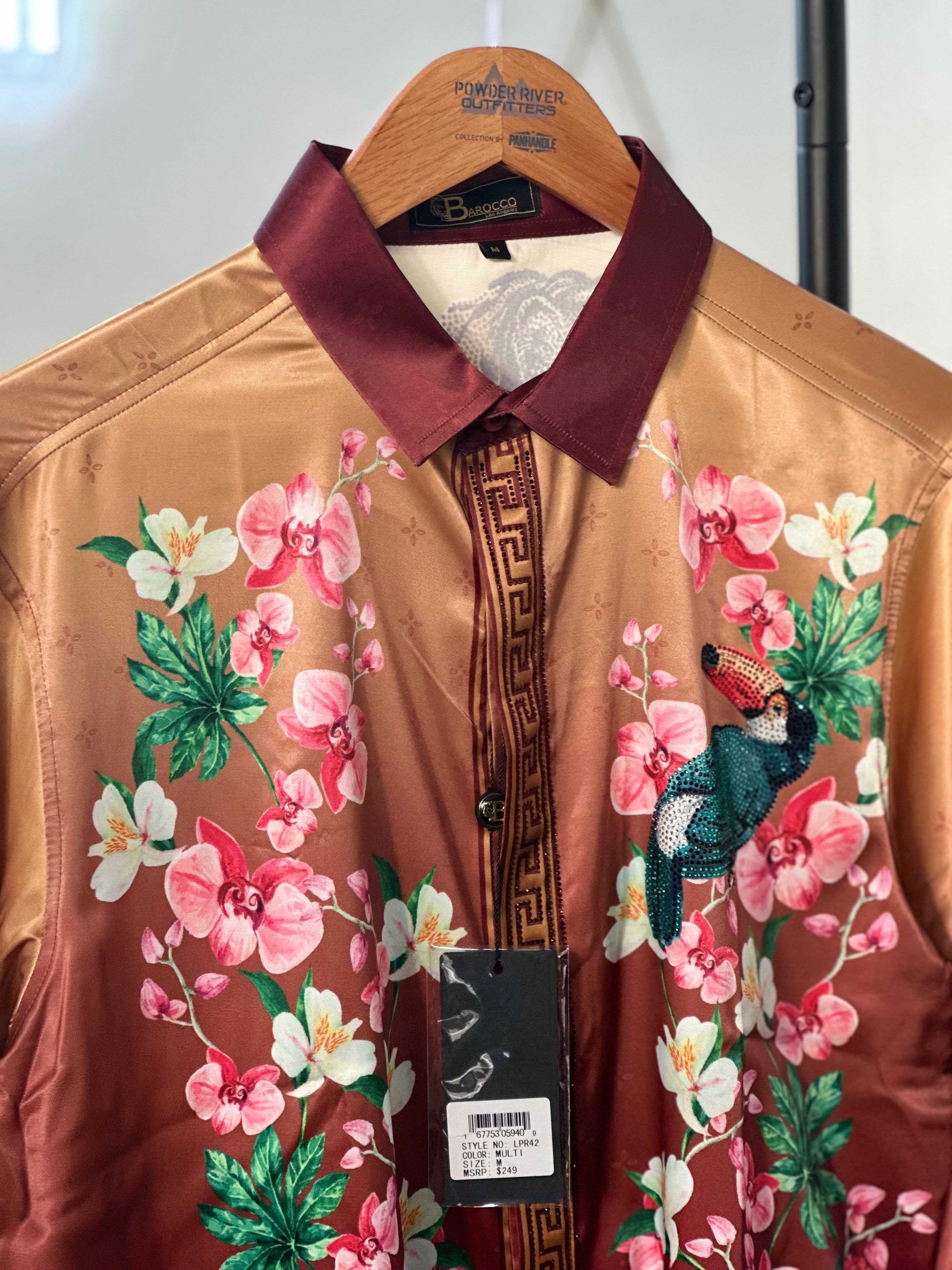 BAROCCO MULTI FLOWER SILK SHIRT