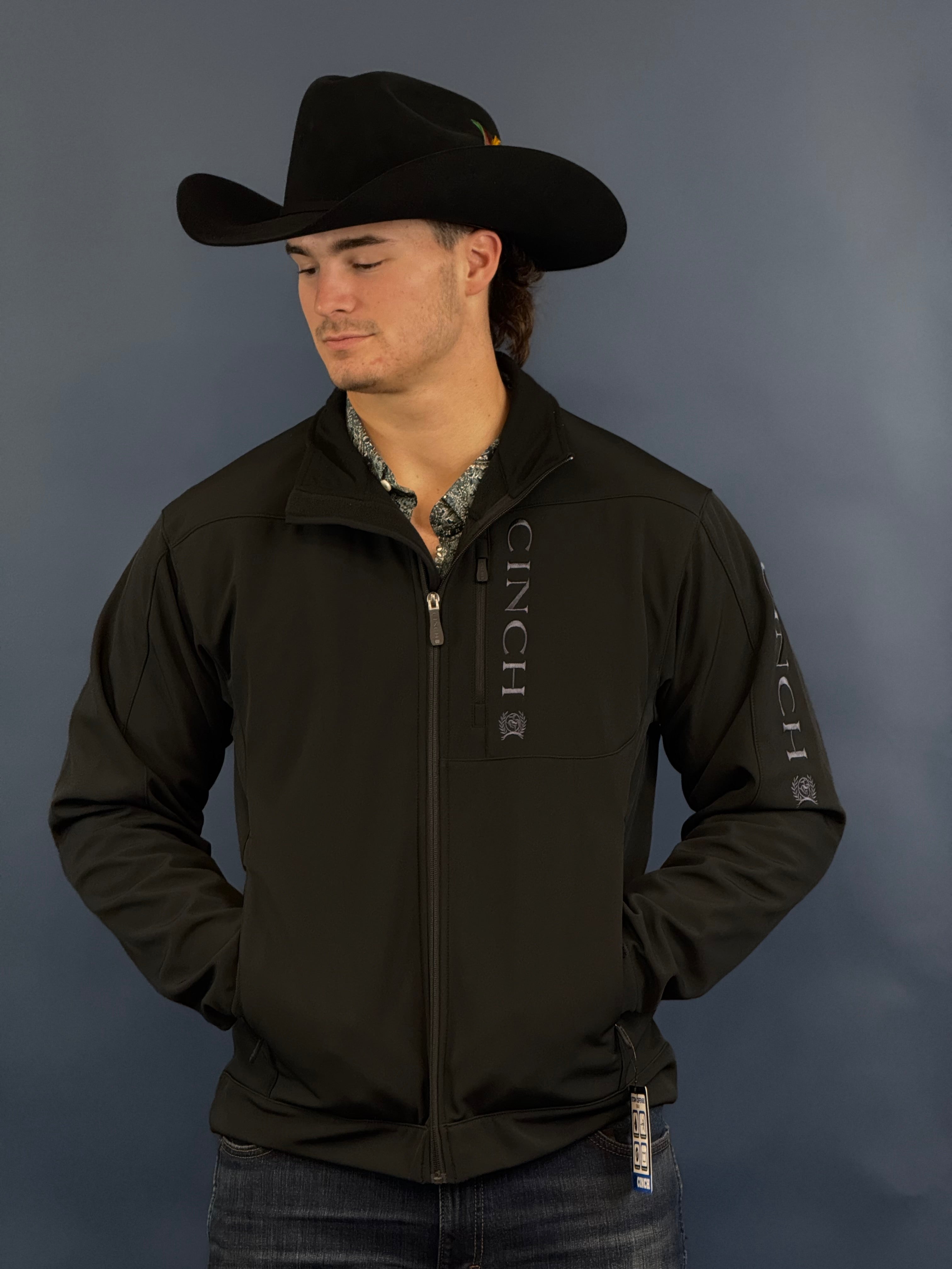 CINCH MENS BONDED CONCEALED CARRY JACKET- BLACK 4457