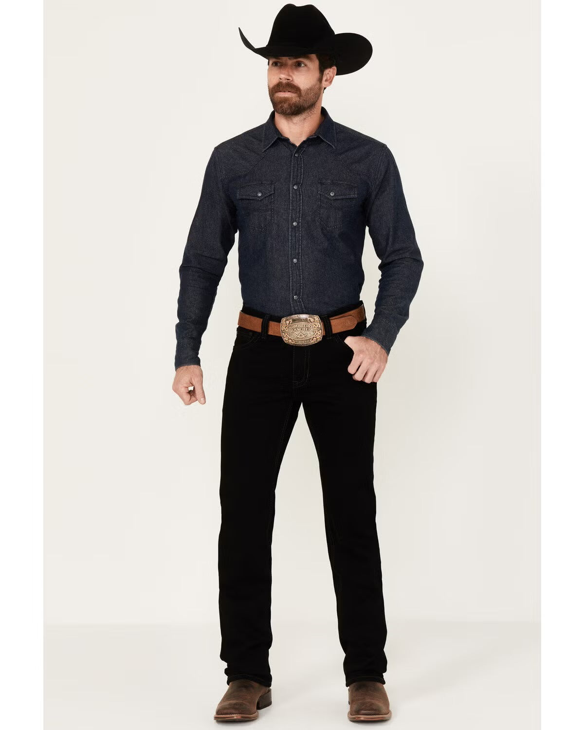 ROCK&ROLL MENS BLACK DOUBLE BARREL STRAIGHT BOOTCUT RELAXED FIT -BM0SD02484