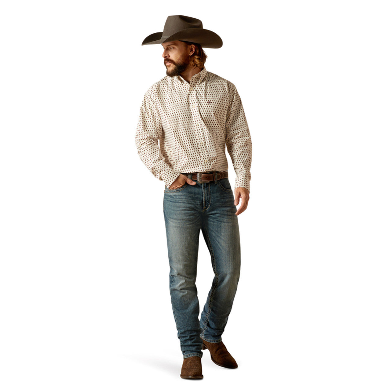 Ariat Shayne Fitted Long Sleeve Shirt Off-White - 2368