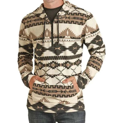 POWER RIVER HOMBRE SUDADERA TEJIDA CON ESTAMPADO AZTECA NATURAL PRM091RZXN