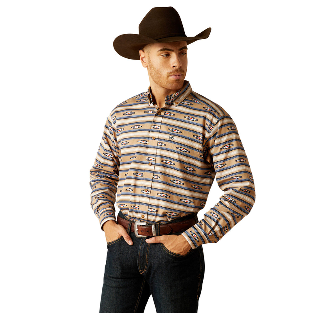 Ariat Trace Long Sleeve Shirt Khaki Classic Fit - 2616