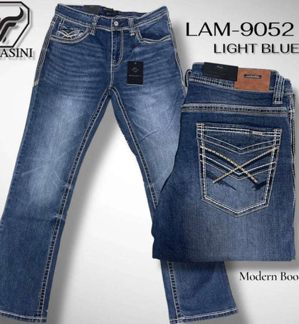 LAMASINI MENS JEANS MODERN DARK BLUE LAM9052-DK