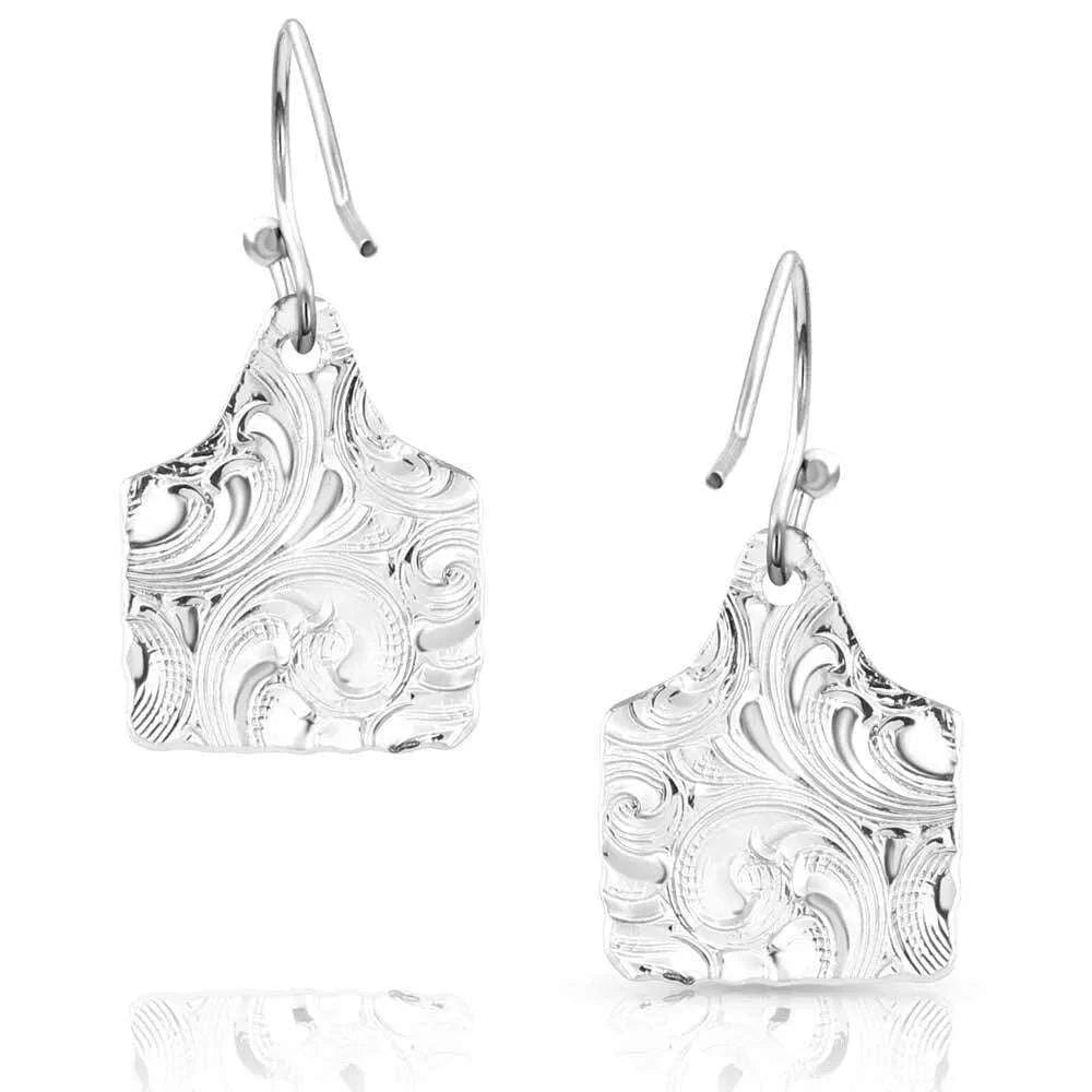 Montana Silversmith Silver Ear Tag Earrings ER5398 Laherradurawwnc.com