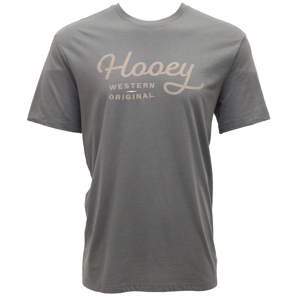 HOOEY WOMEN T-SHIRT STEEL GREY CREW NECK WITH GREY LOGO ACROSS CHEST- HT2631DKGY
