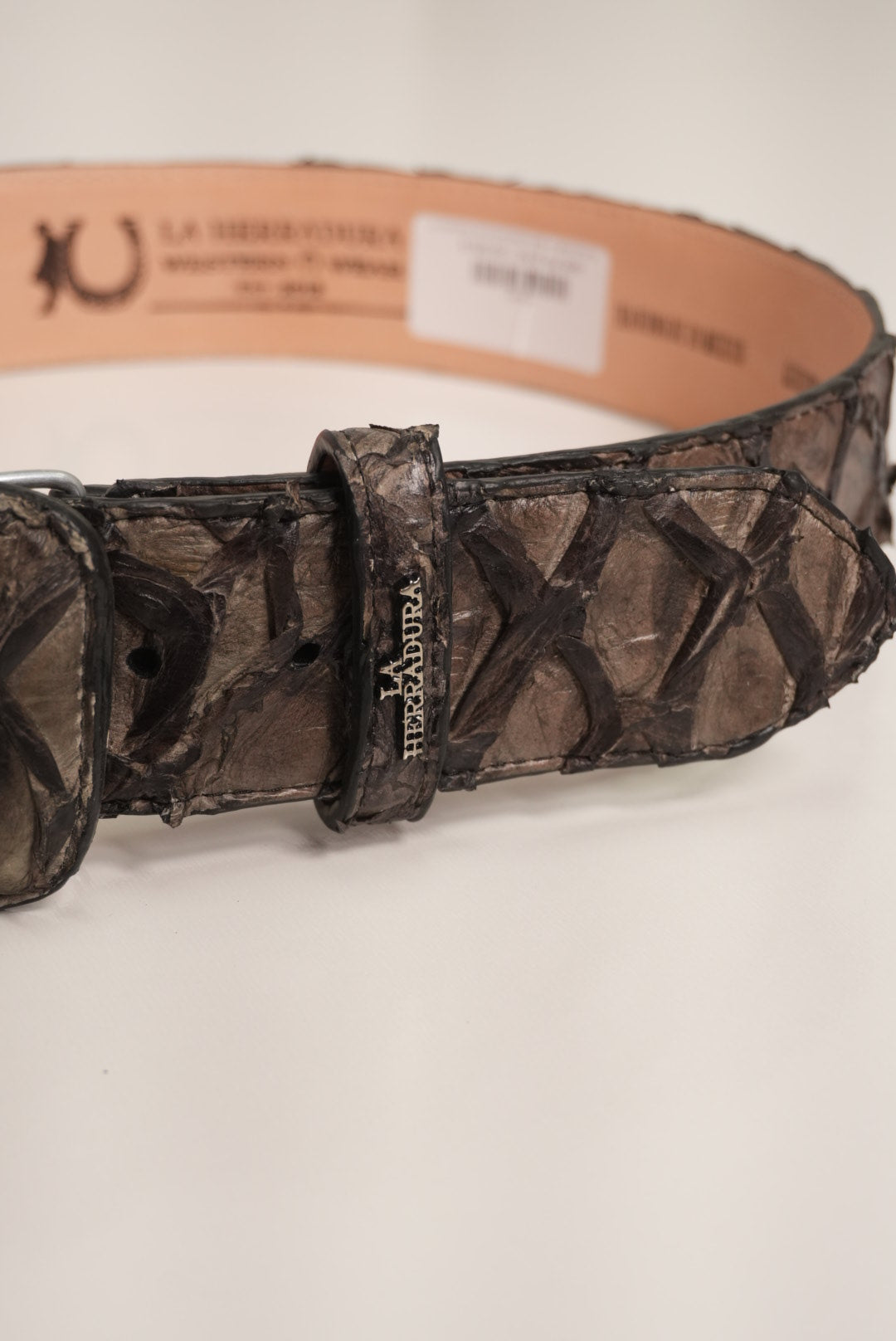 LA HERRADURA MEN’S EXOTIC-RANCHERA FISH MOREL SHINE BELT