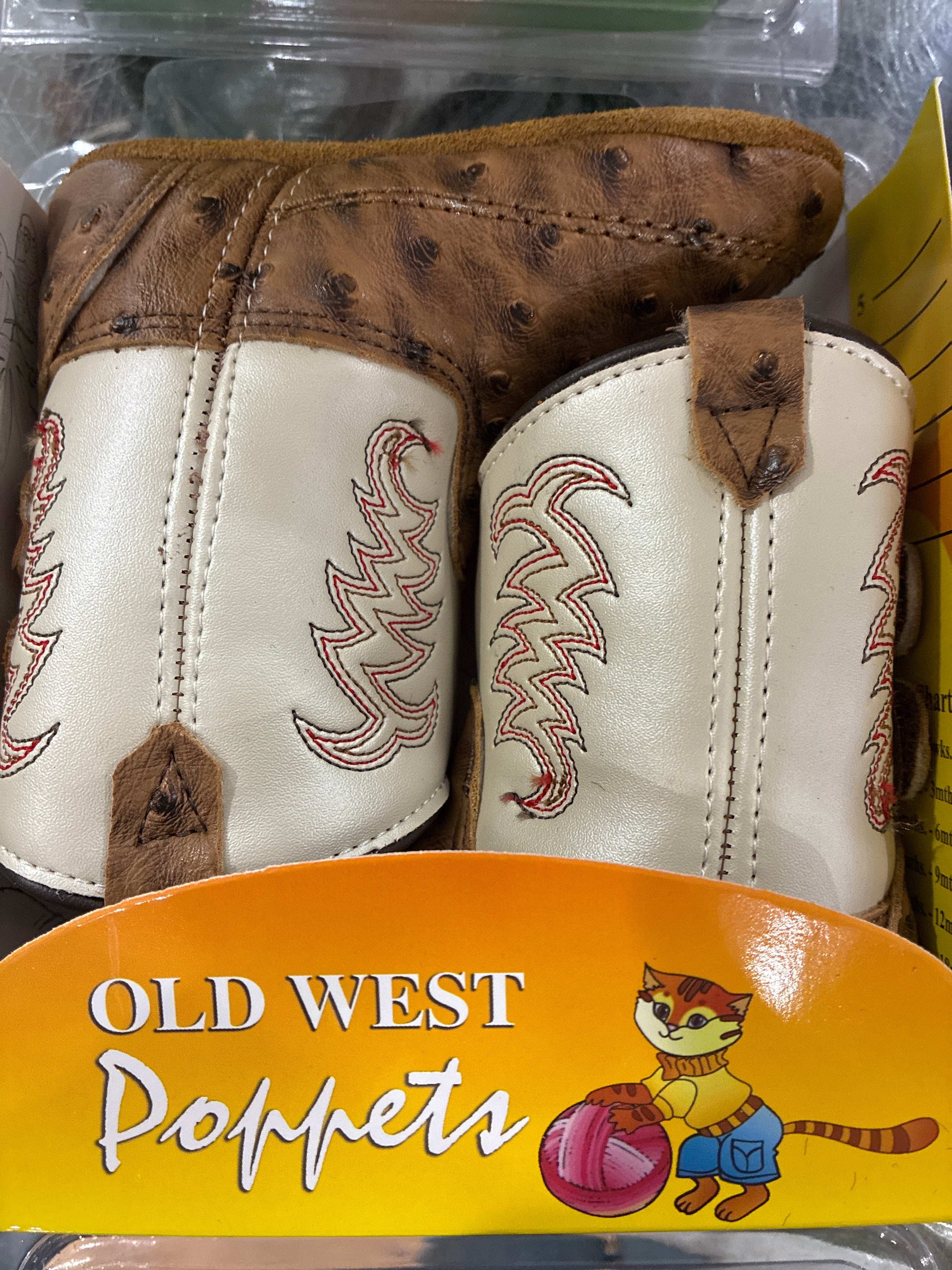 OLD WEST POPPETS  WHITE OSTRICH 10133