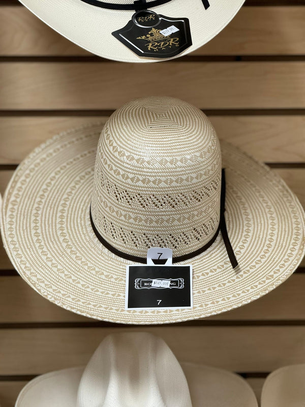 RODEO KING OPEN CROWN STRAW HAT PRIME TIME 25X