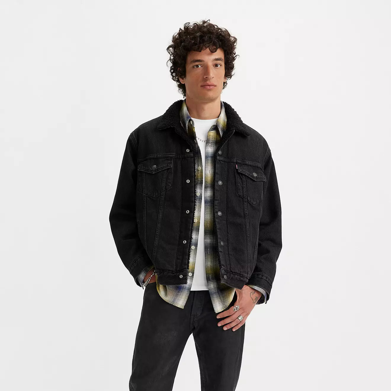 Levi´s Type III Sherpa Black Trucker Jacket