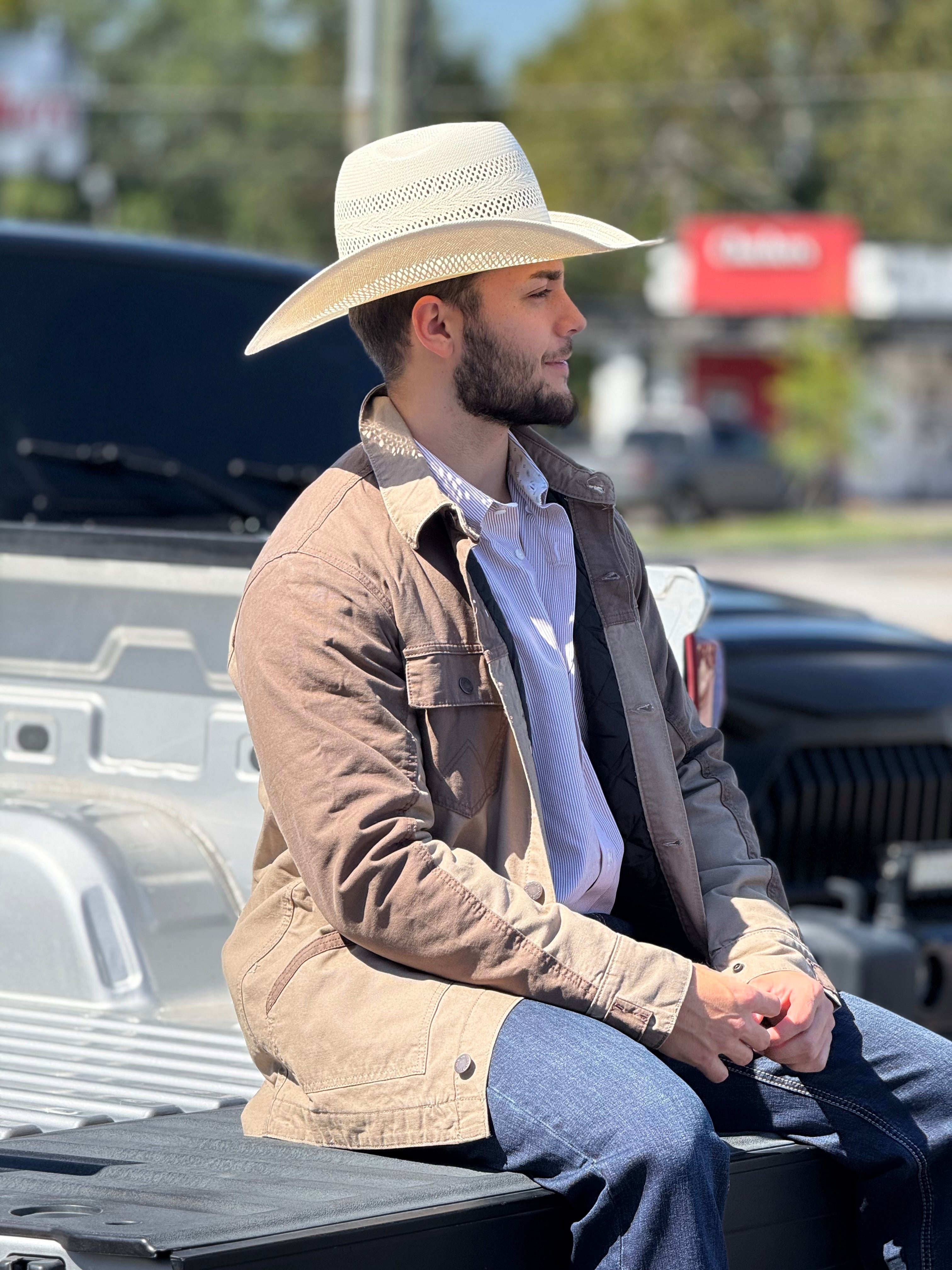 WRANGLER Western Line Cord Collar Zip Tan/Brown Jacket