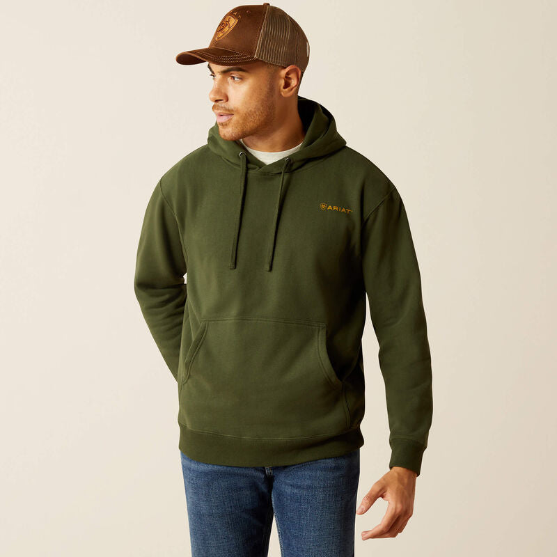 Ariat Barbwire Skull Hoodie Dark Green - 2461