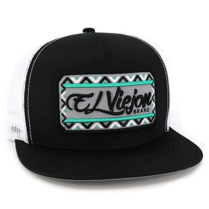 EL VIEJON NAYARIT BLACK/WHITE FLAT VISOR HAT