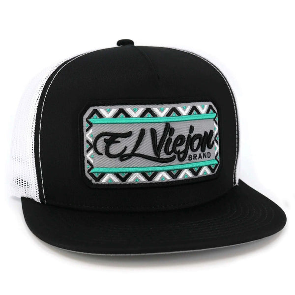 EL VIEJON NAYARIT BLACK/WHITE FLAT VISOR HAT